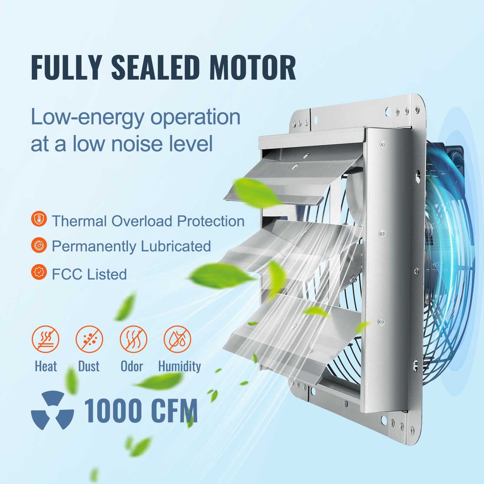 Shutter Exhaust Fan For Greenhouse And Garage Ventilation_voghion.com